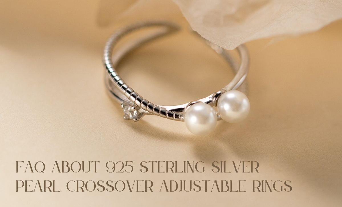 925 Sterling Silver Pearl Crossover Rings Set – Adjustable